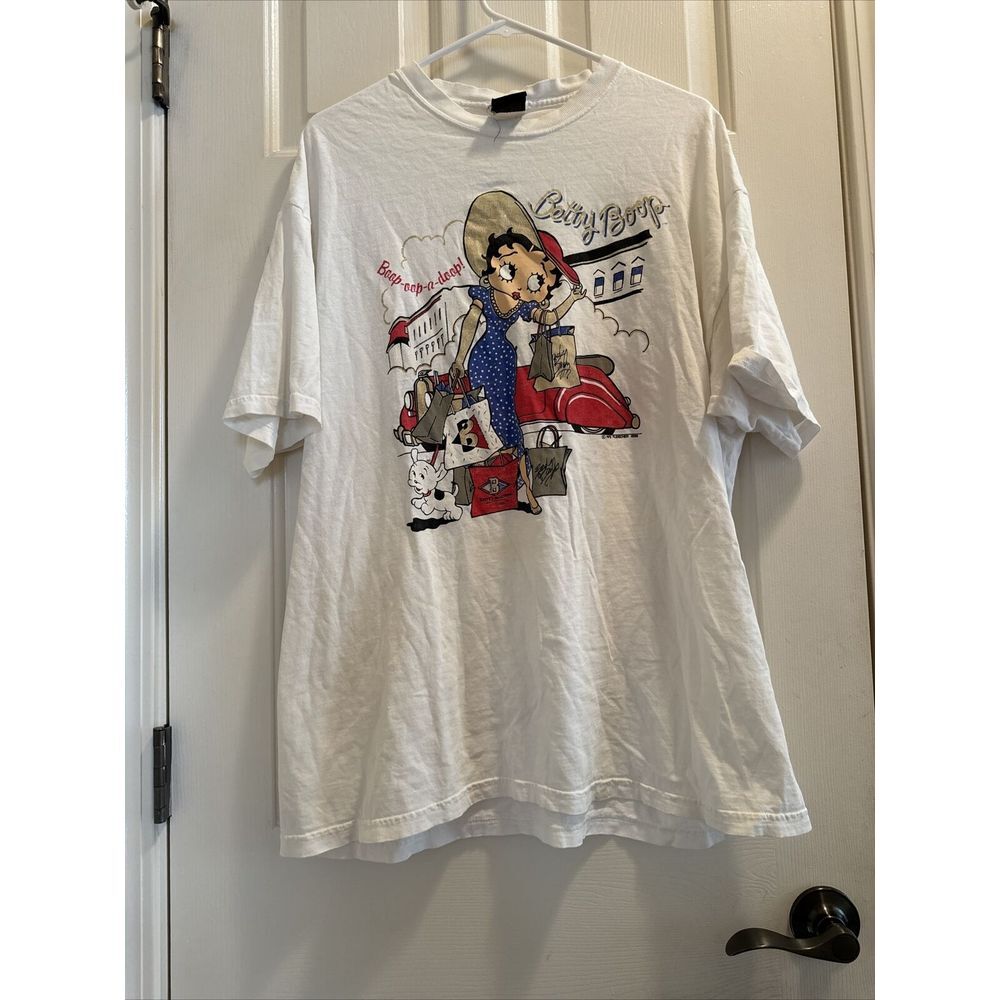 Vintage Betty Boop T Shirt 1995 Promo Tee Logo Crew Made in USA‎ 90s Men's XL